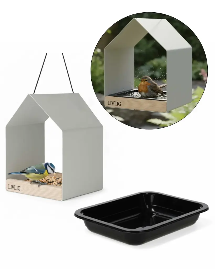 Casuta de pasari metalica - Greige.webp