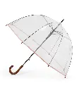Umbrela NINA Clear dome umbrella - Coral Pink Piping 1.webp