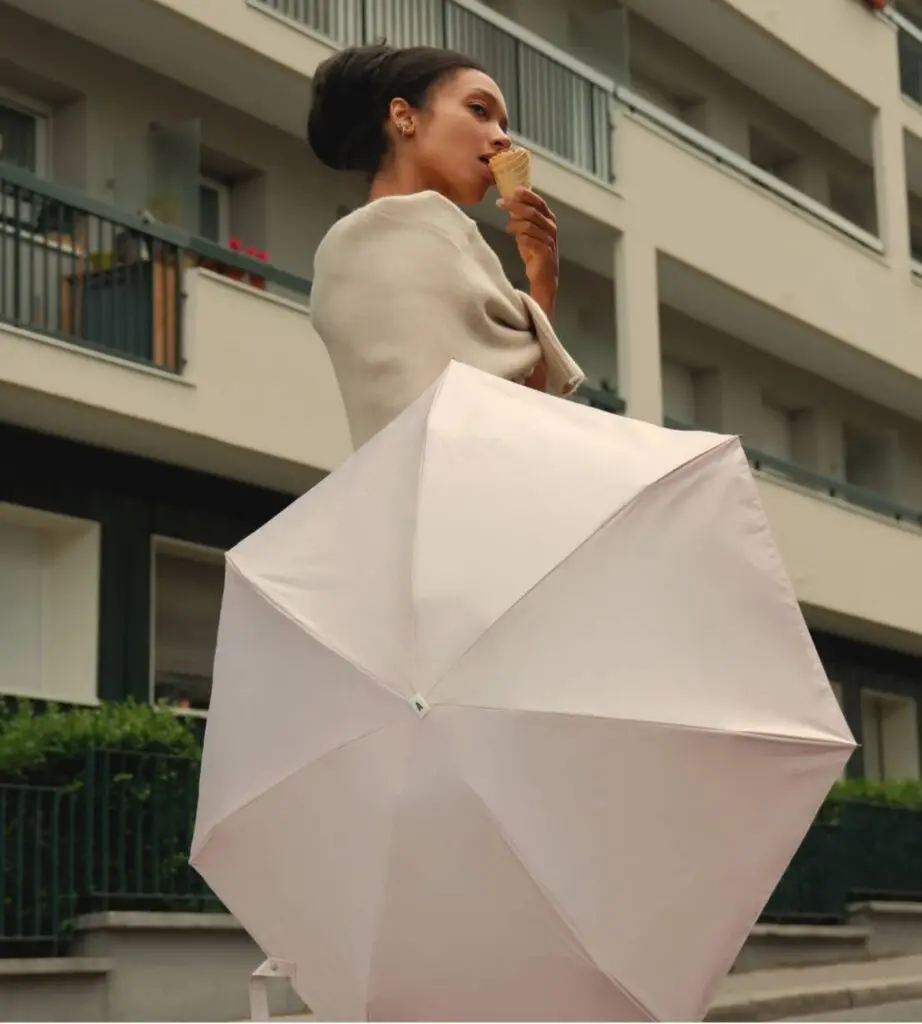 Umbrela NAOS -  UV protection compact umbrella - Sun & Rain - Powder Pink3.webp