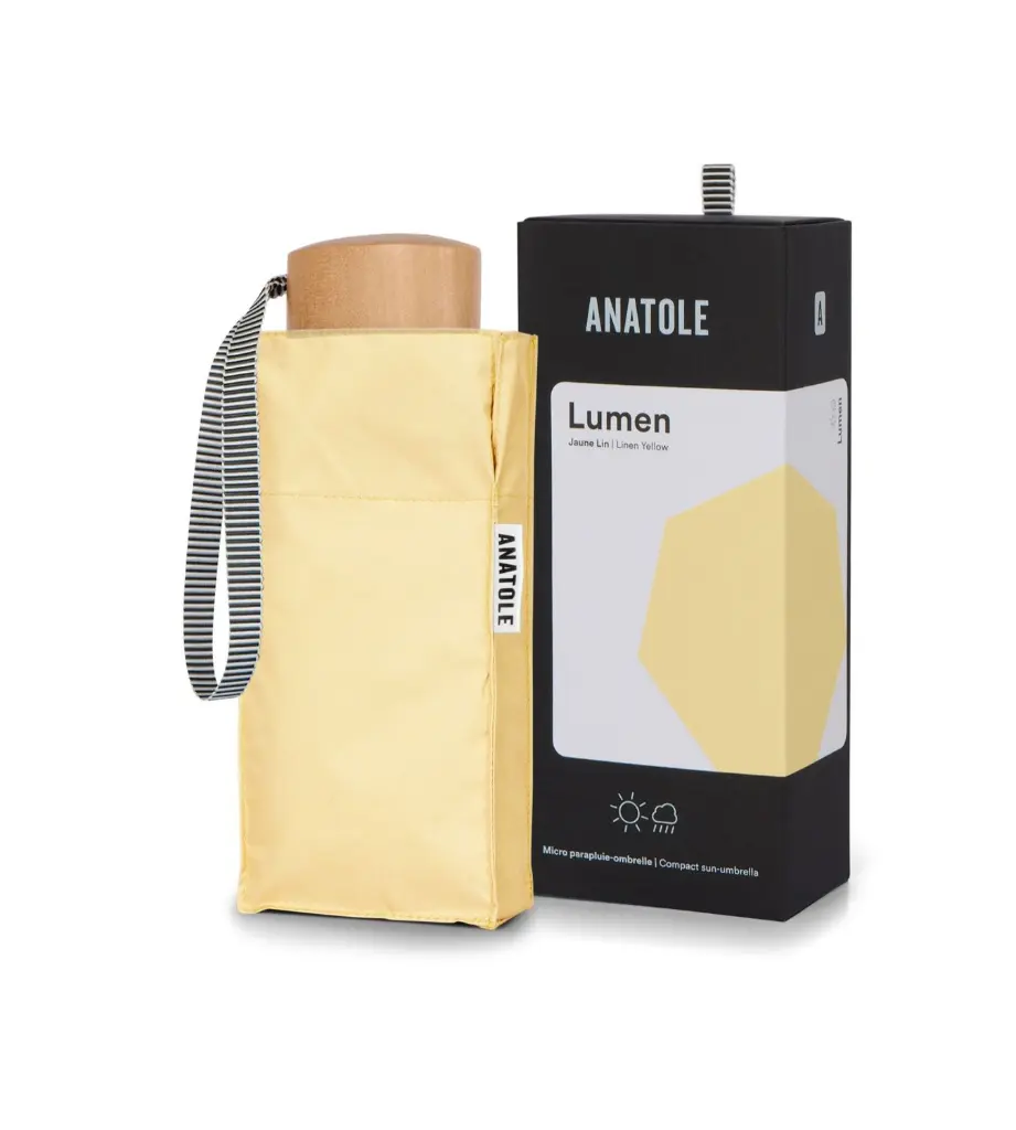 Umbrela LUMEN -  UV protection compact umbrella - Sun & Rain - Linen Yellow2.webp