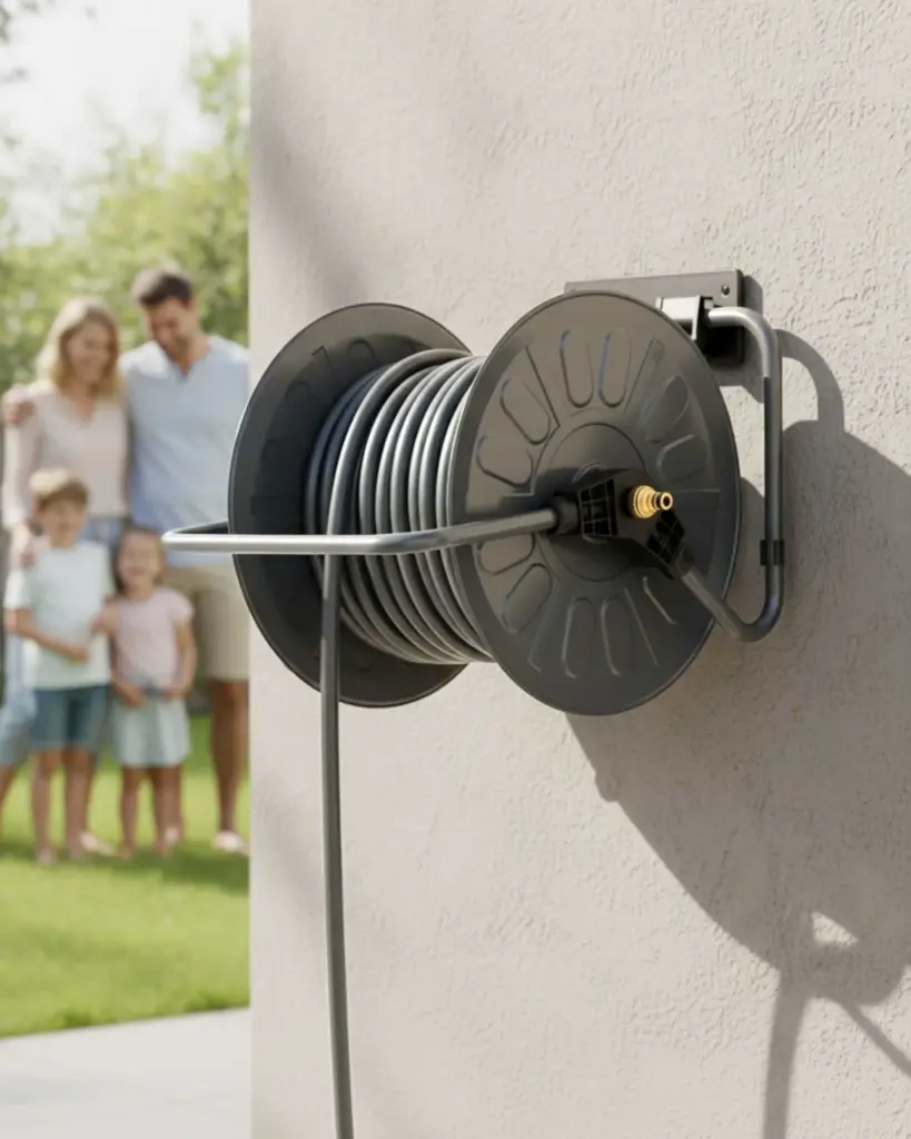 2 in 1 metal hose reel - anthracite - roata rola furtun2.webp