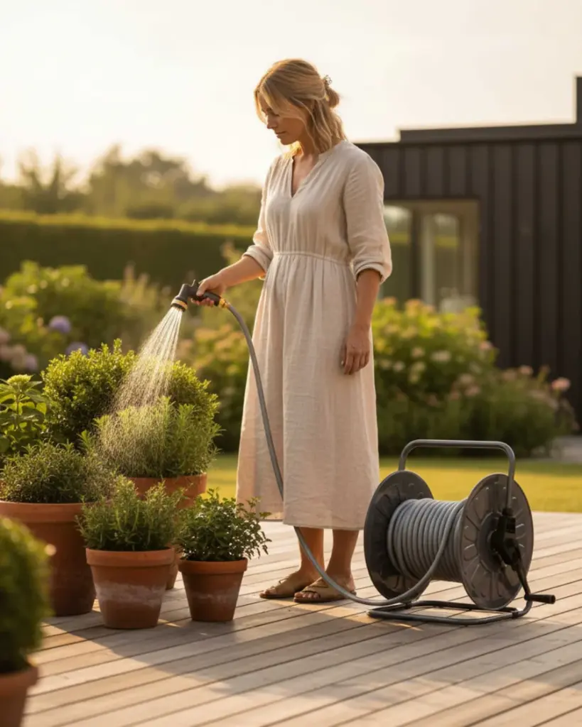 Tambur metalic pentru furntun 2 in 1 antracit 3.webp