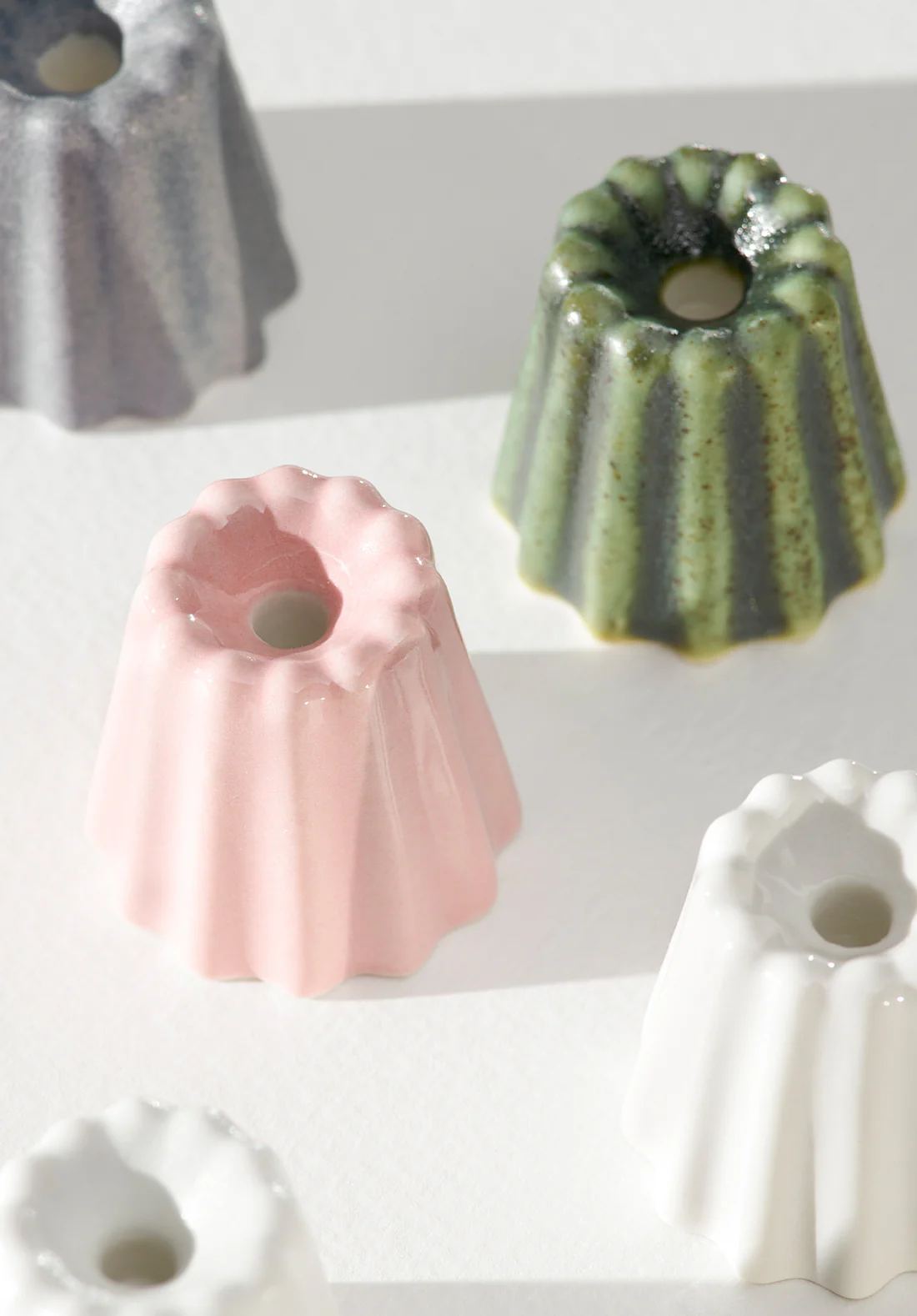 Suport lumanare - Mini Canele Porcelain glossy white 2.webp