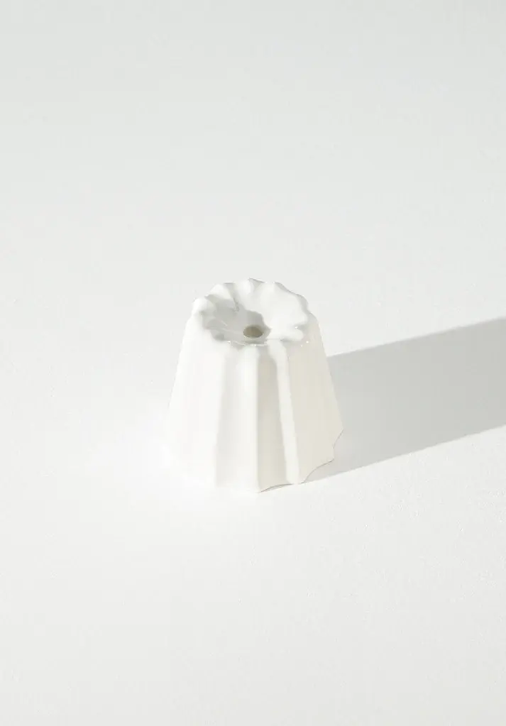 Suport lumanare - Big Canele Porcelain glossy white2.webp