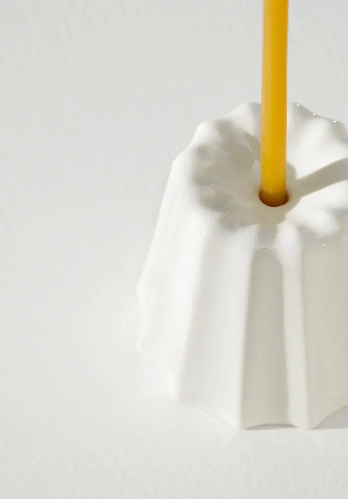 Suport lumanare - Big Canele Porcelain glossy white3.webp