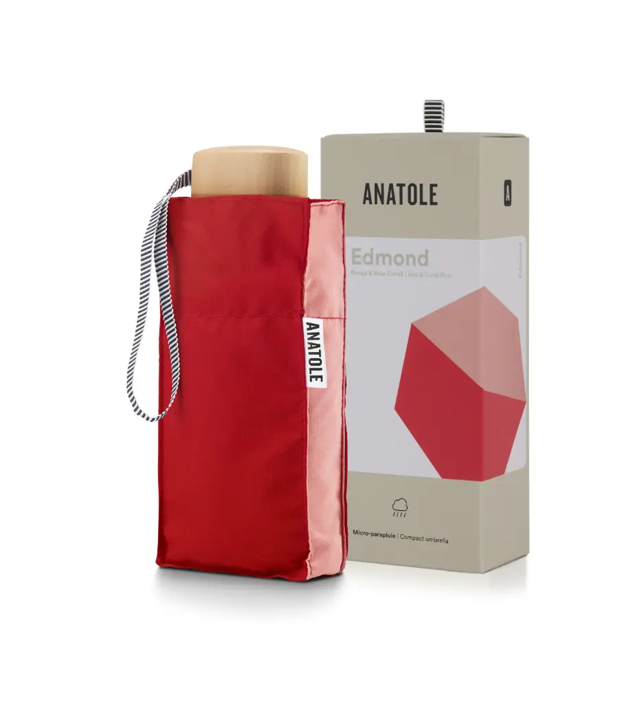 Umbrela EDMOND - Two Tone - Red and Coral Pink.webp