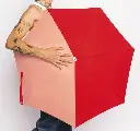 Umbrela EDMOND - Two Tone - Red and Coral Pink2.webp