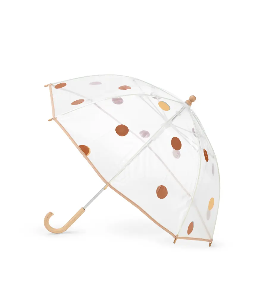 Umbrela copii LAGOA - Caramel and Beige Polka Dots 2.webp
