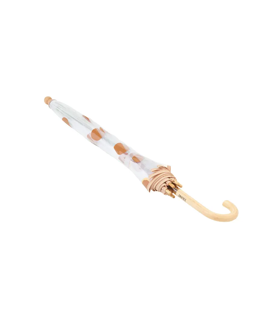 Umbrela copii LAGOA - Caramel and Beige Polka Dots .webp