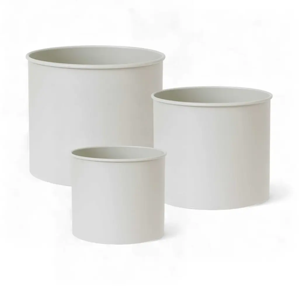 Set 3 ghivece metalice - Greige | LIVLIG 