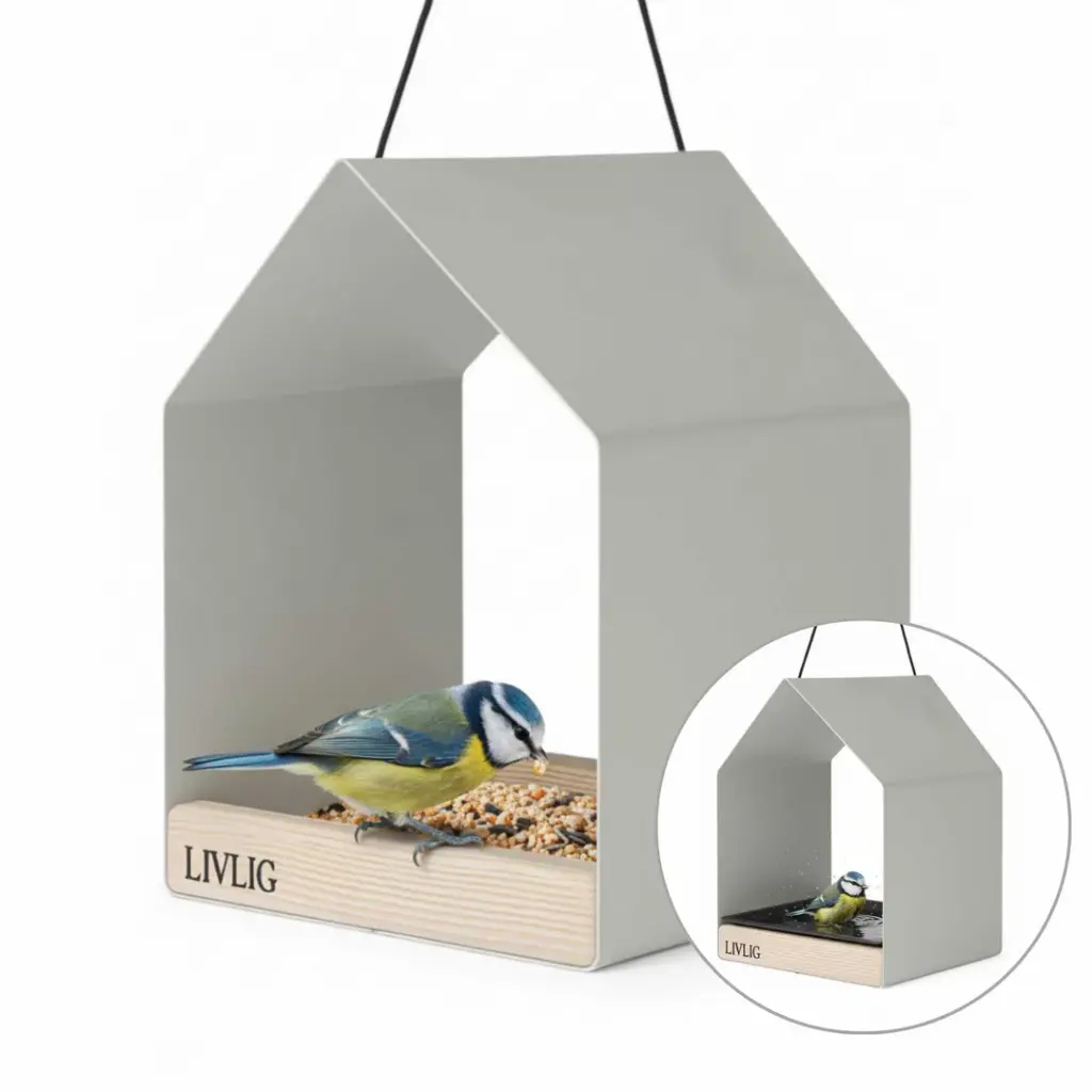 Casuta de pasari metalica - Greige  | Livlig