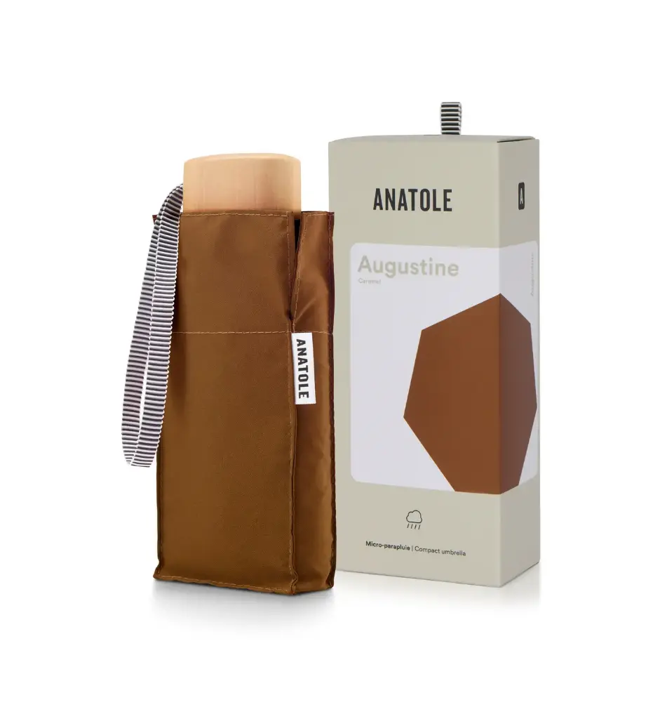 Umbrela AUGUSTINE - Compact - Caramel Brown | Anatole