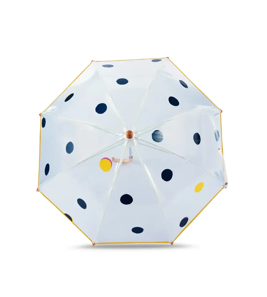 Umbrela copii YORK – Navy and Yellow Polka Dots | Anatole