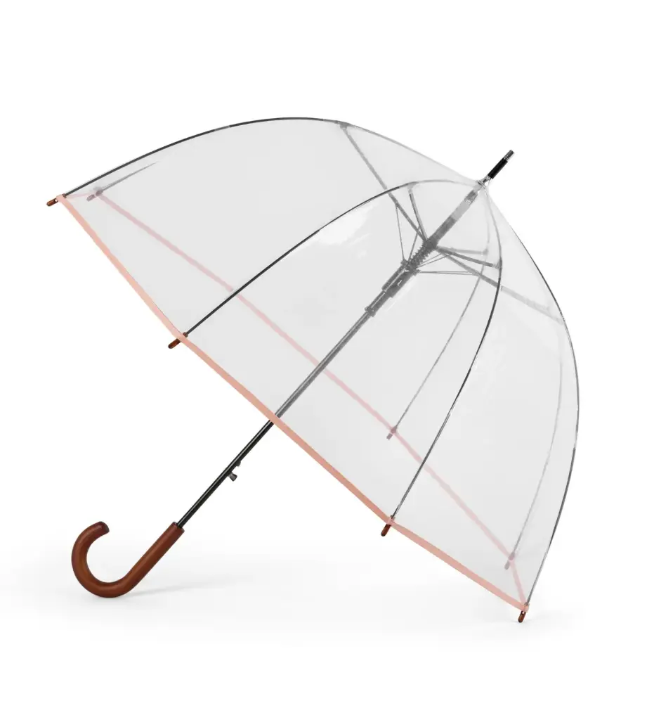 Umbrela NINA - Clear dome - Coral Pink Piping | Anatole