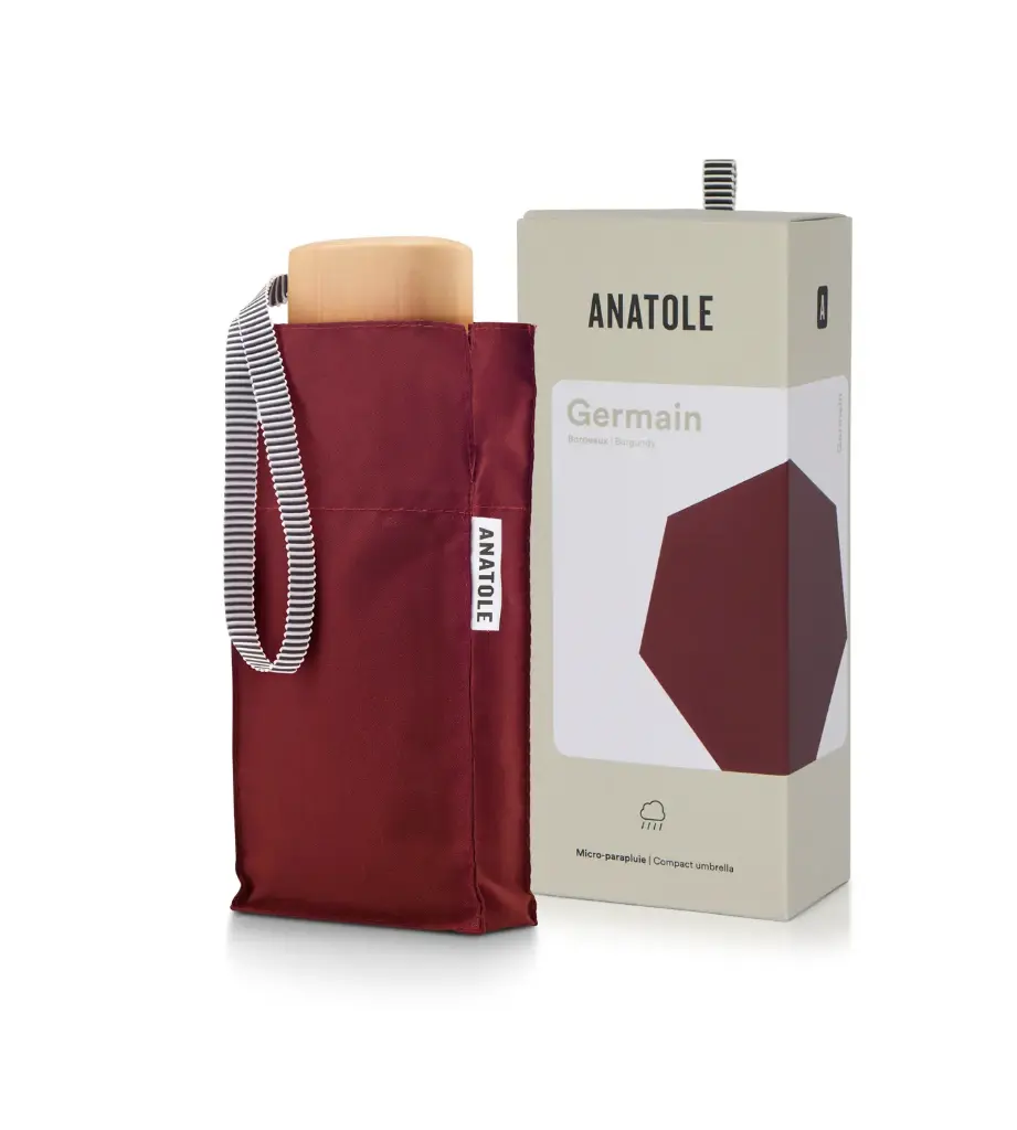 Umbrela GERMAIN - Compact - Burgundy | Anatole