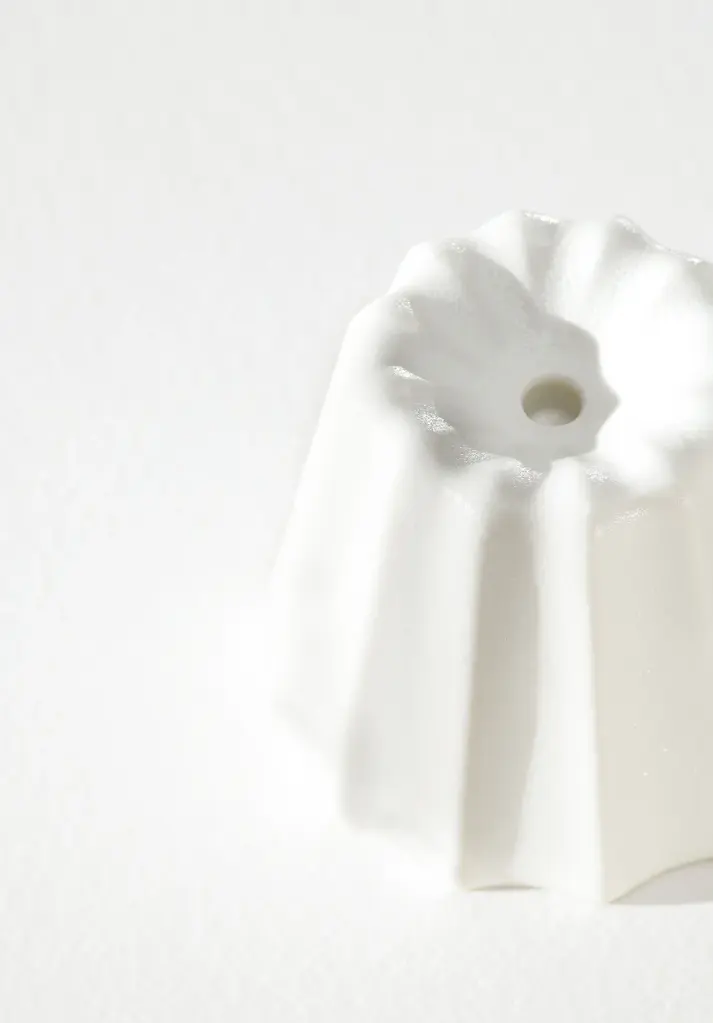 Suport lumanare - Big Canele Porcelain matte white | OVO