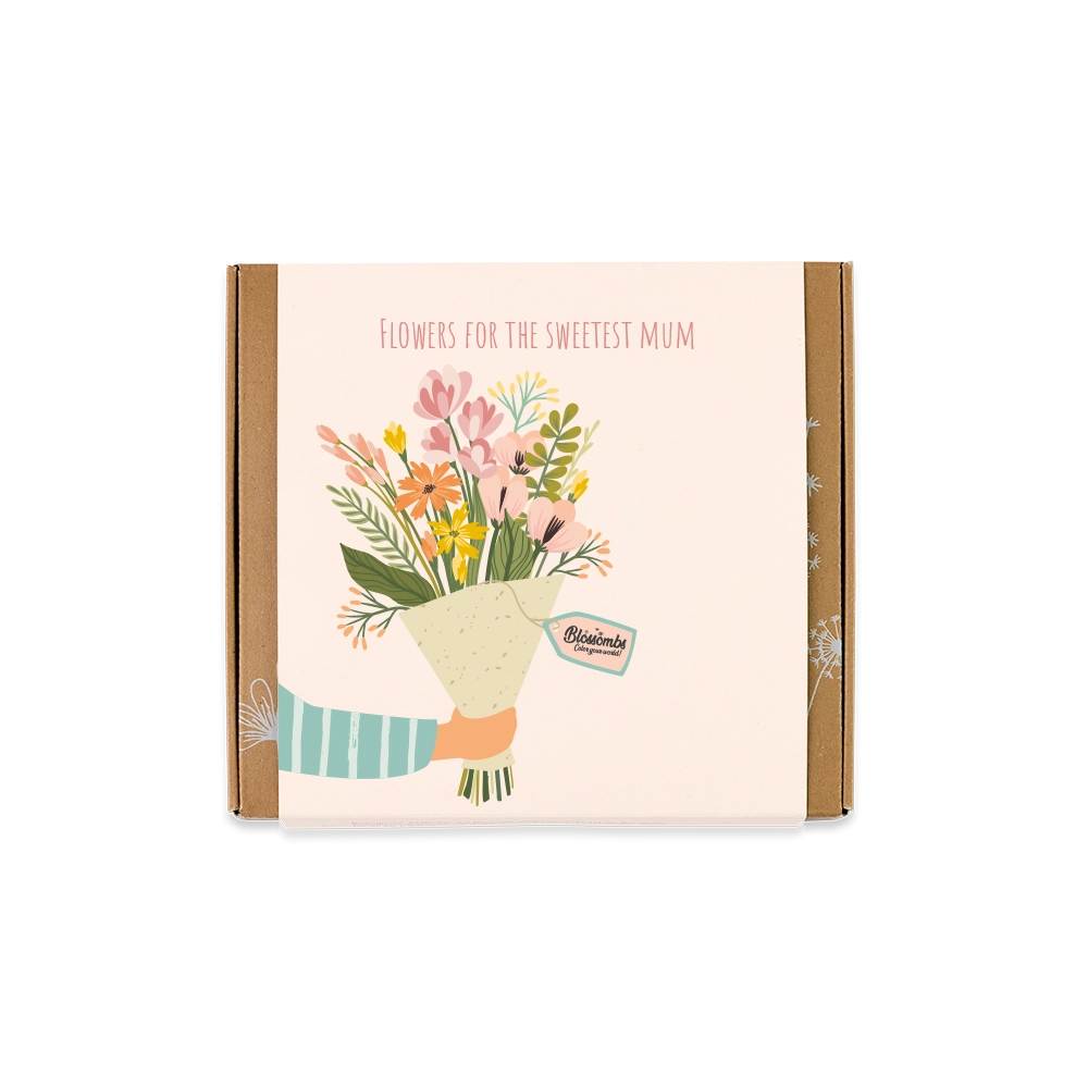 Cutie cadou - 9 bombe - Flowers for the Sweetest Mum | Blossombs