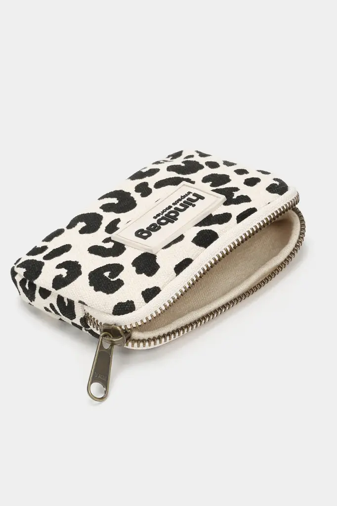 Portofel monede - Lili Leopard Off-white | HINDBAG