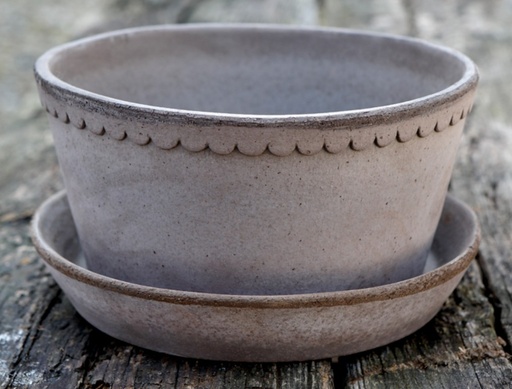 [3300015] Helena Raw Grey D21 H11 Low incl. Saucer | BERGS