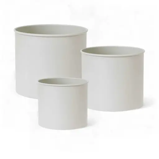 [6300024] Set 3 ghivece metalice - Greige | LIVLIG 