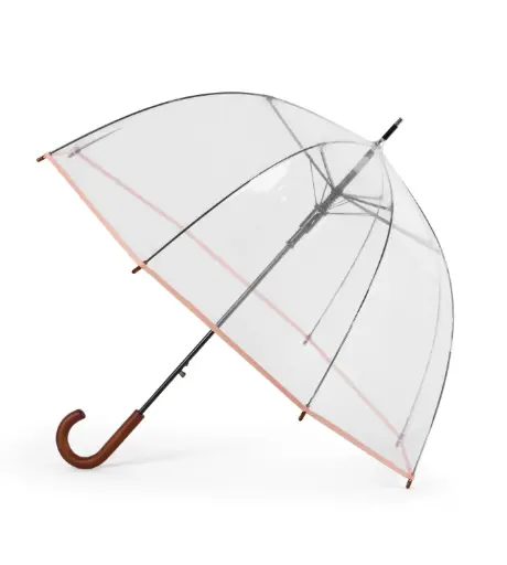 [8100442] Umbrela NINA - Clear dome - Coral Pink Piping | Anatole