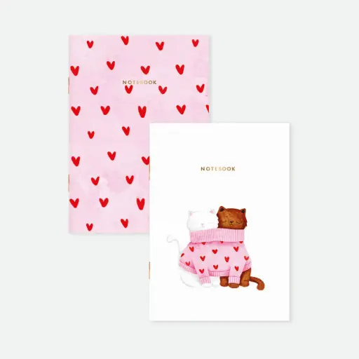 [6000583] Notebook - Duo Together Cats - Pocket Notebook | All the ways to say FR